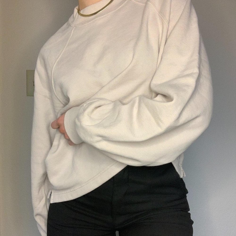 *New* Abercrombie Sweatshirt | Beige Puff Sleeve | OBO